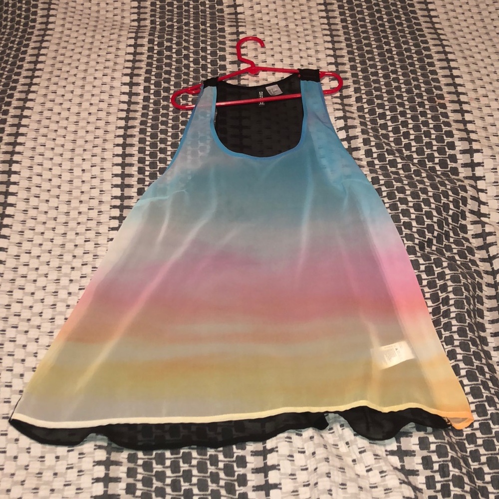 Sheer pastel colored tank top blouse